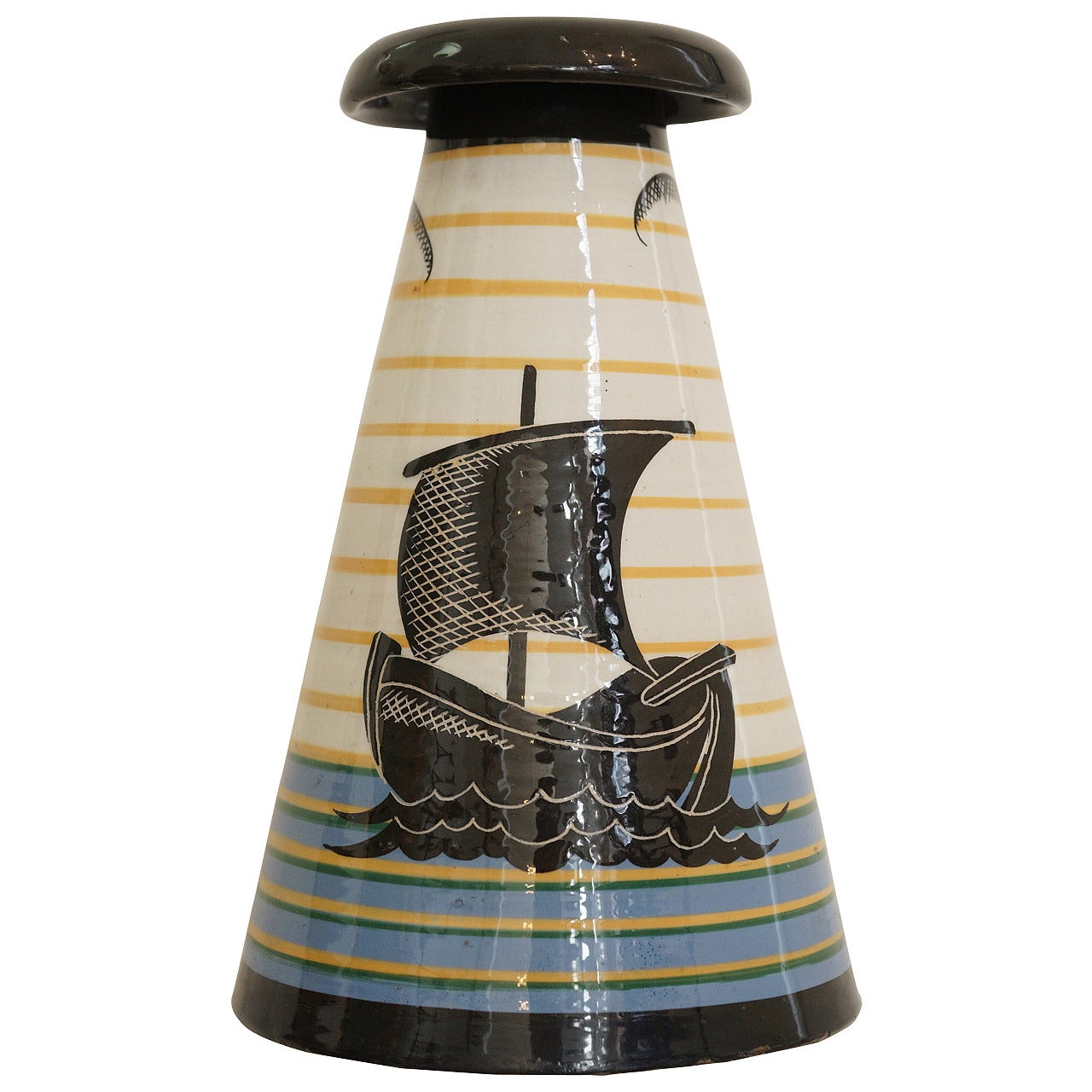 Dante Baldelli Ceramic Vase for Rometti Umbertide, circa 1930