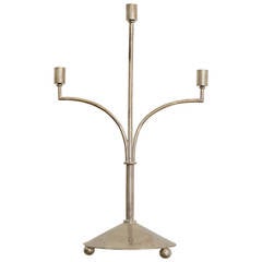 Herbert Edwin Willis Sterling Silver Three Arm Candlestick 1896 1