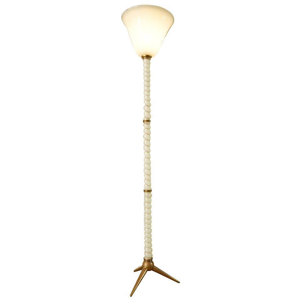 Venini 'Pulegoso' Floor Lamp, circa 1930 For Sale