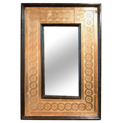 Italian Water Gilt and Ebonised Framed Mirror, circa 1900