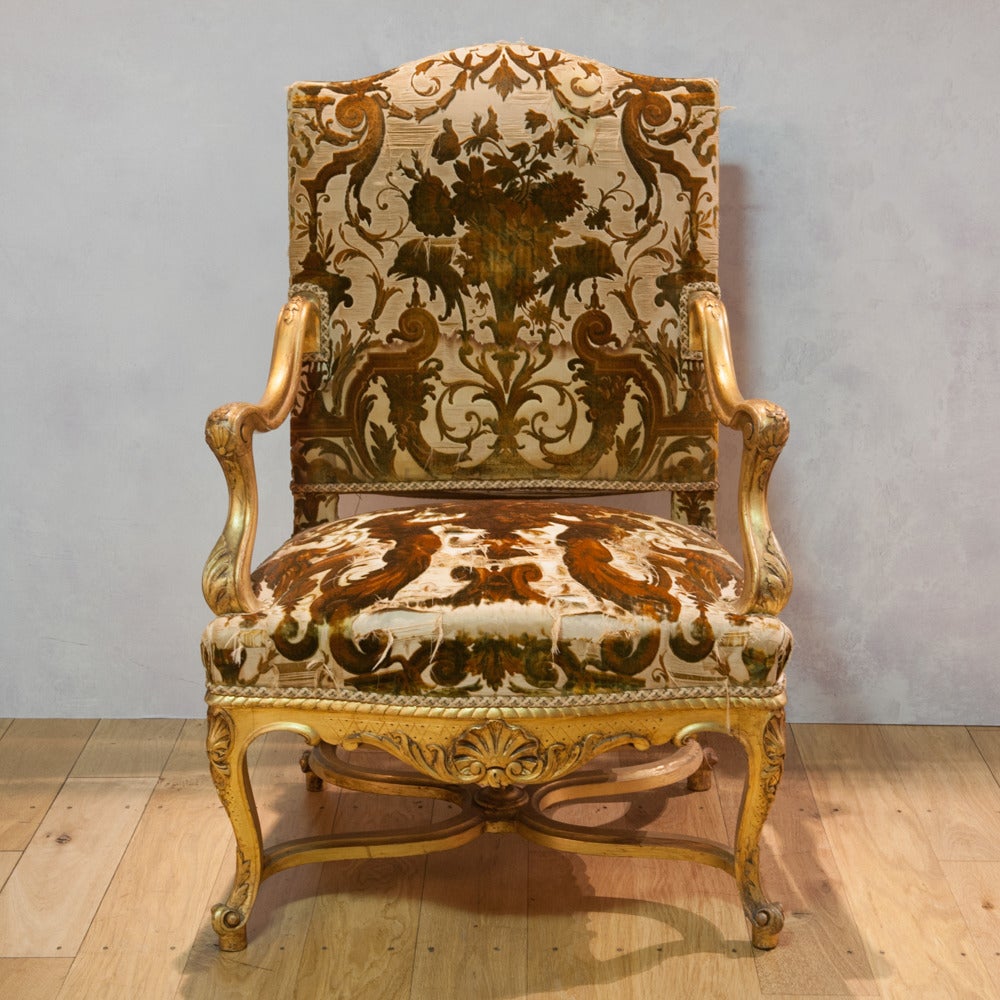 19th Century Gilded Armchair For Sale 2