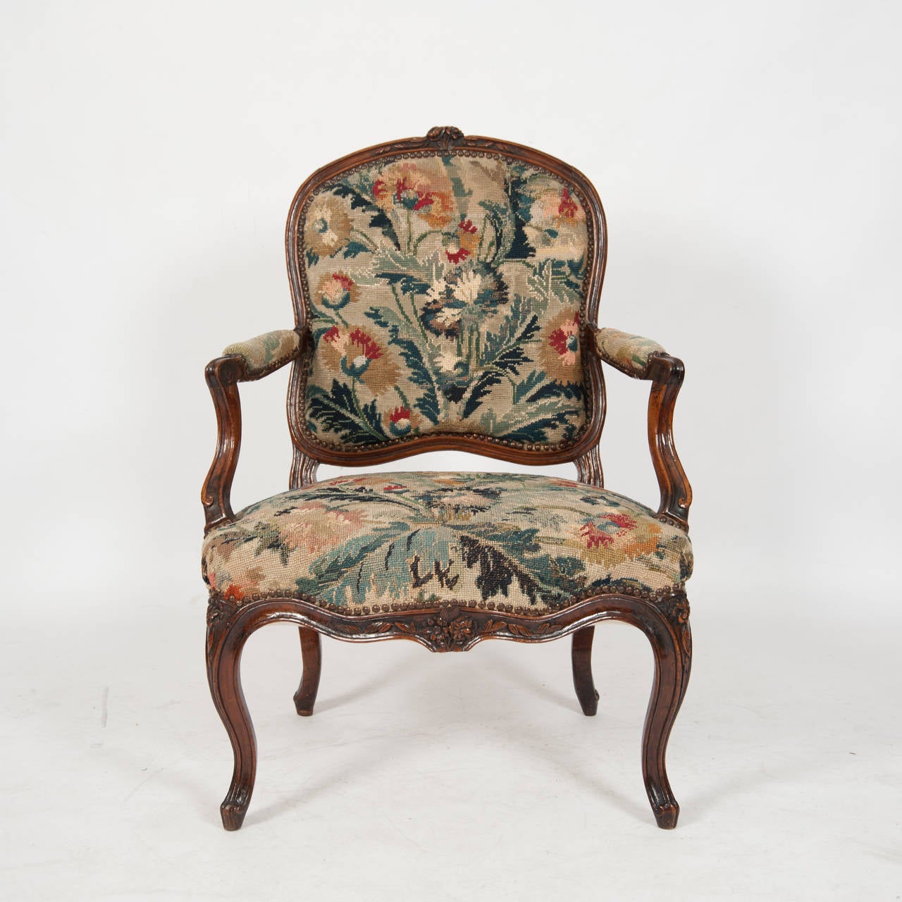 French circa 18th Century Louis XV Period Fauteuil For Sale 2