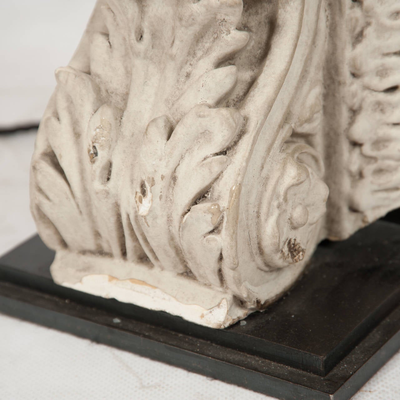 Mounted 19th Century French Plaster Acanthus Corbel, Now a Lamp For Sale 3