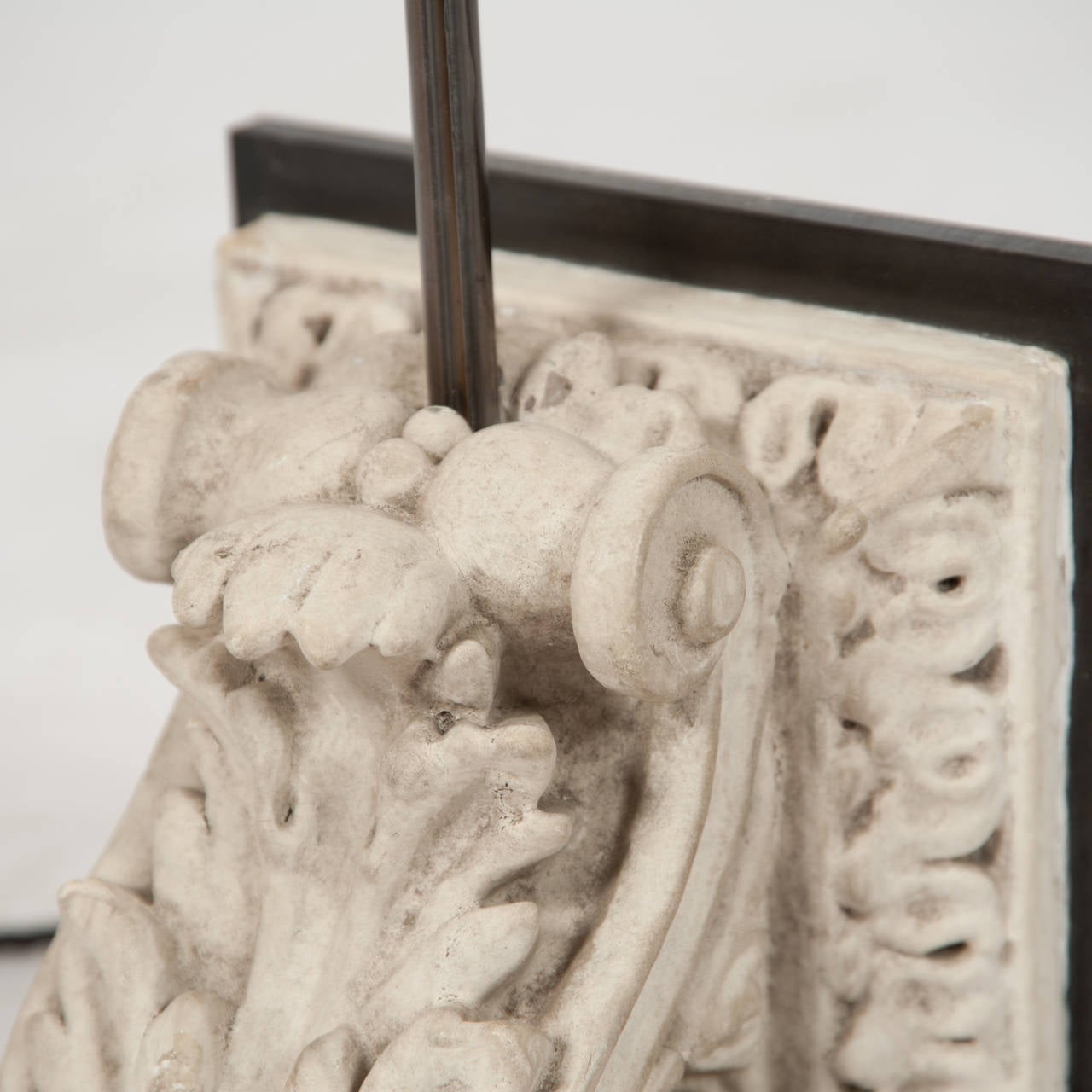 Mounted 19th Century French Plaster Acanthus Corbel, Now a Lamp For Sale 2
