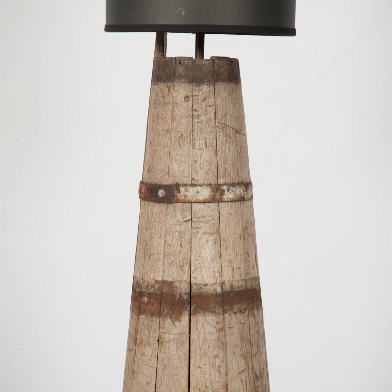 19th Century Dutch Coopers-Made Barrel Butter Churn, Now Electrified as a Lamp In Good Condition For Sale In Sydney, NSW