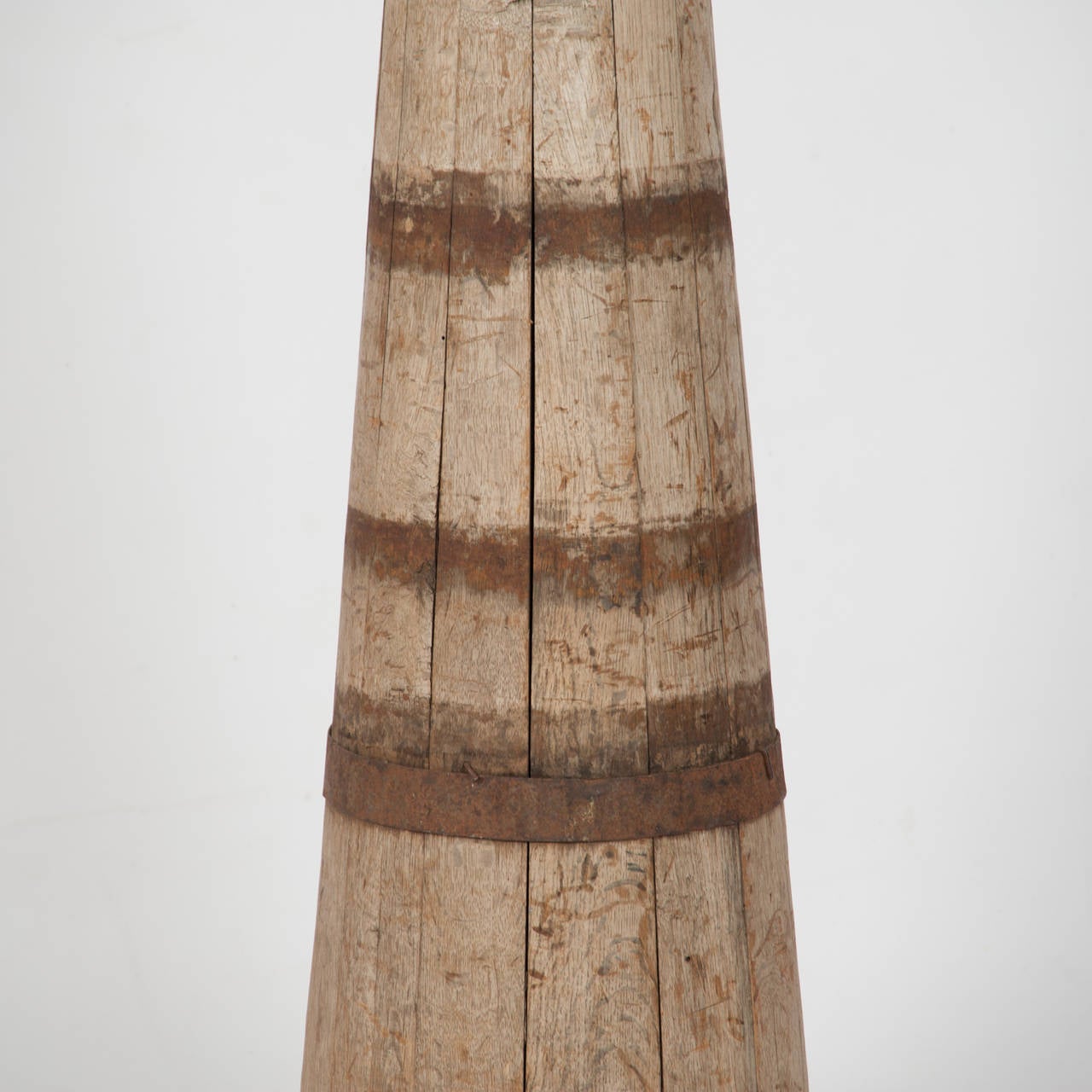 19th Century Dutch Coopers-Made Barrel Butter Churn, Now Electrified as a Lamp For Sale 2