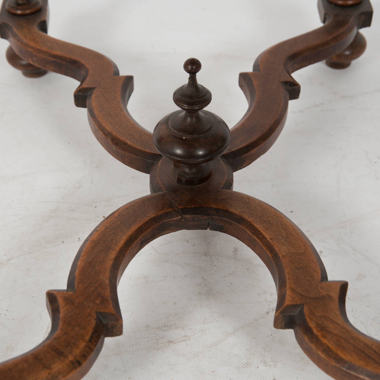 Superbly Patinated French Walnut Side Table circa 1800 with Tooled Leather Top For Sale 3