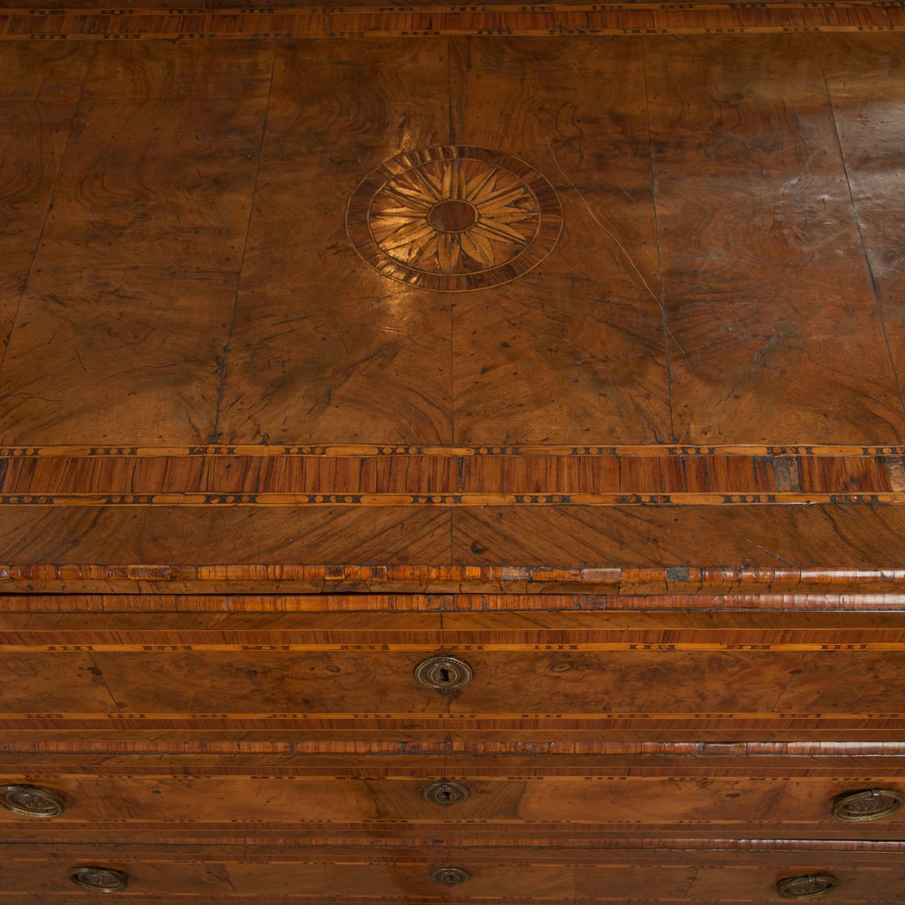 Late 18th Century Italian Marquetry Commode For Sale 5