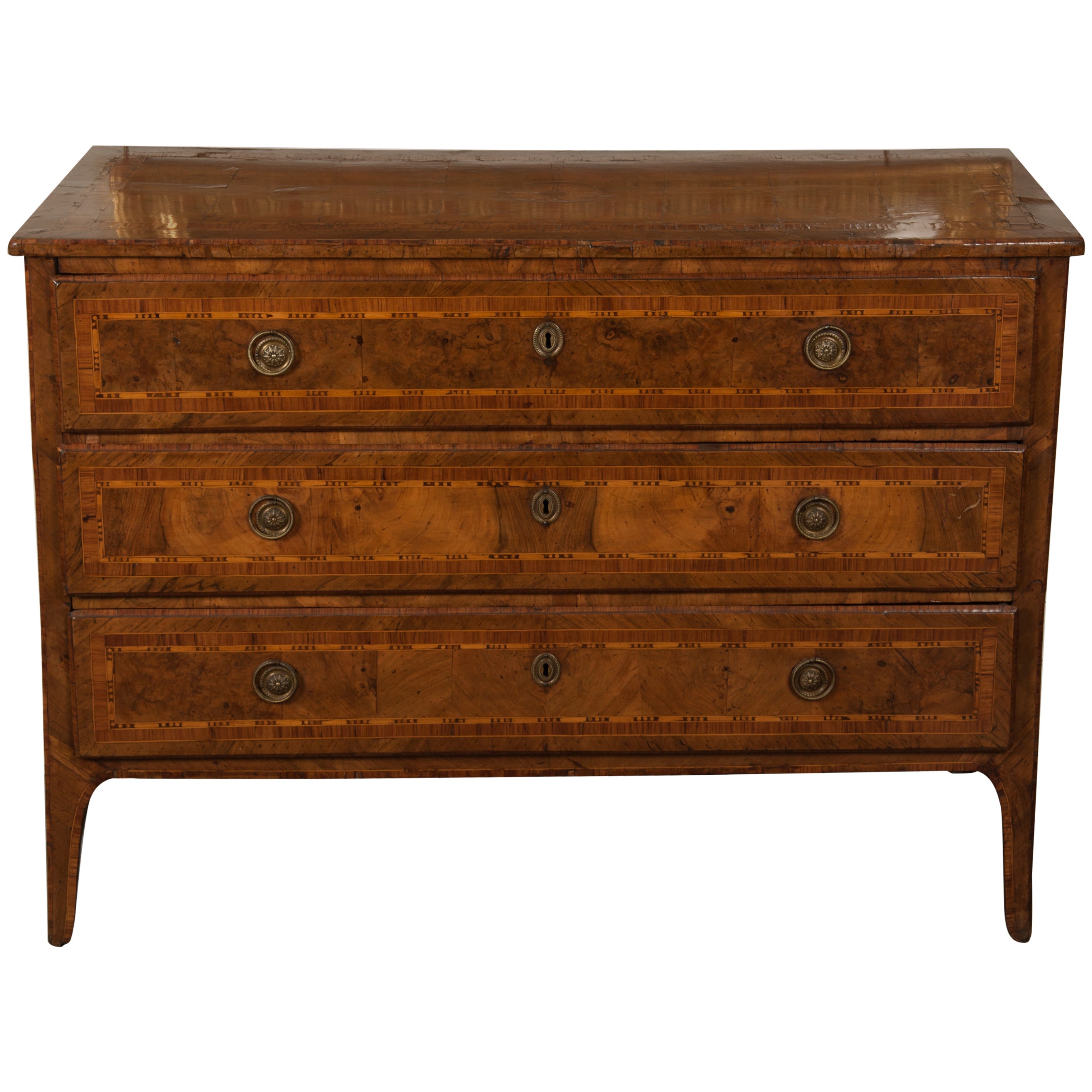 Late 18th Century Italian Marquetry Commode For Sale