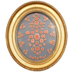 19th Century Water Gilt Frame with Red Waxed and Gilt Edged Intaglio Seals