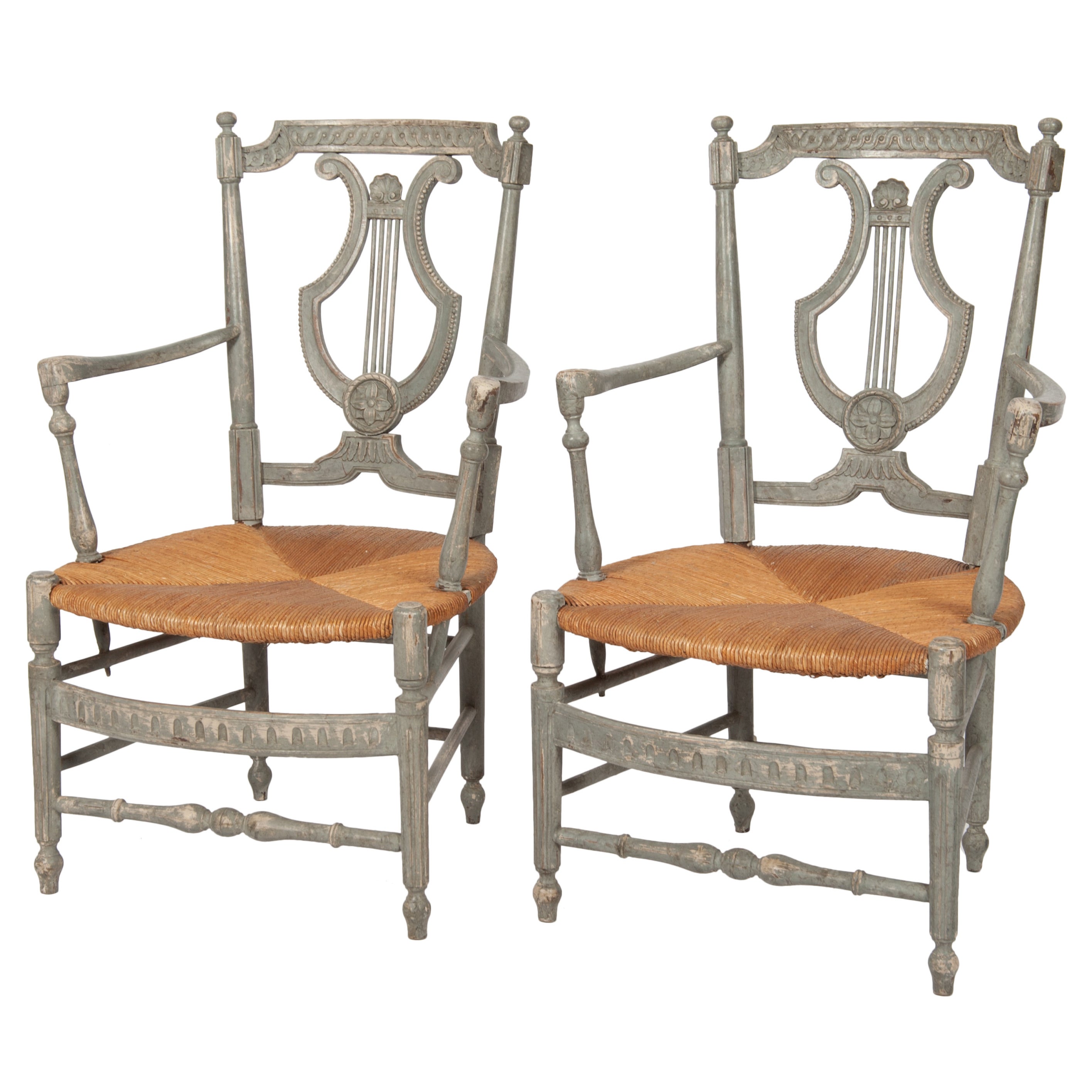 Superb Pair of French Provincial Carver Chairs, circa 1800 For Sale