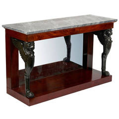 Chateau de Mello Console Table in mahogany, oak and ebonised fruitwood