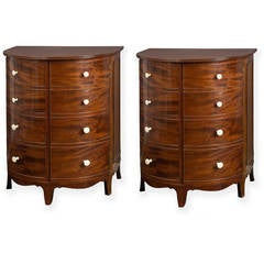 Fine Pair of English Regency Period Mahogany Bedside Cabinets