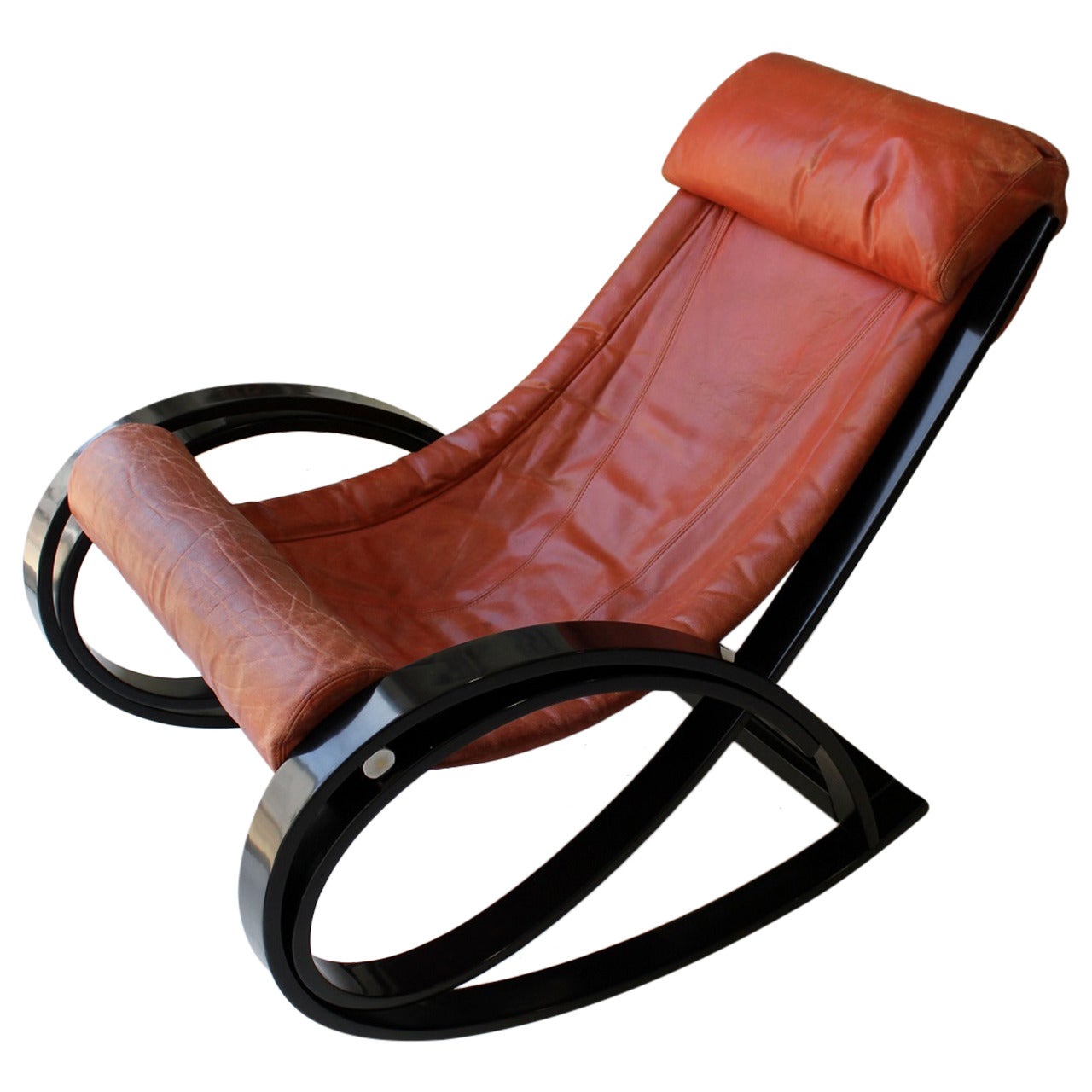 'Sgarsul' Rocking Chair; Designed by Italian Designer Gae Aulenti For Sale