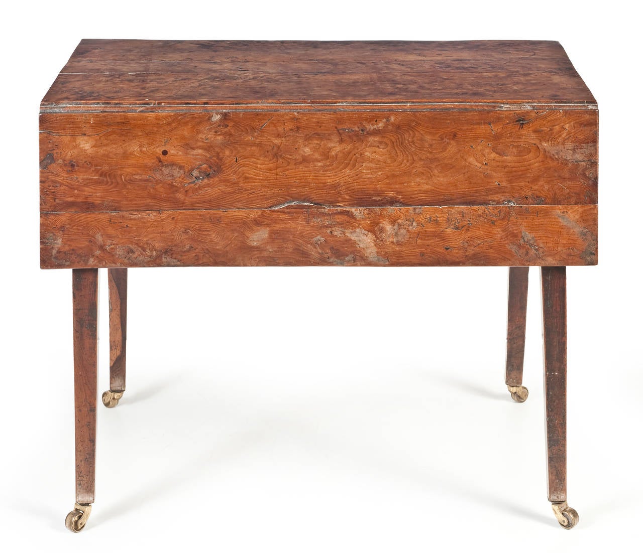 English George III Solid Yew Wood Pembroke Table For Sale
