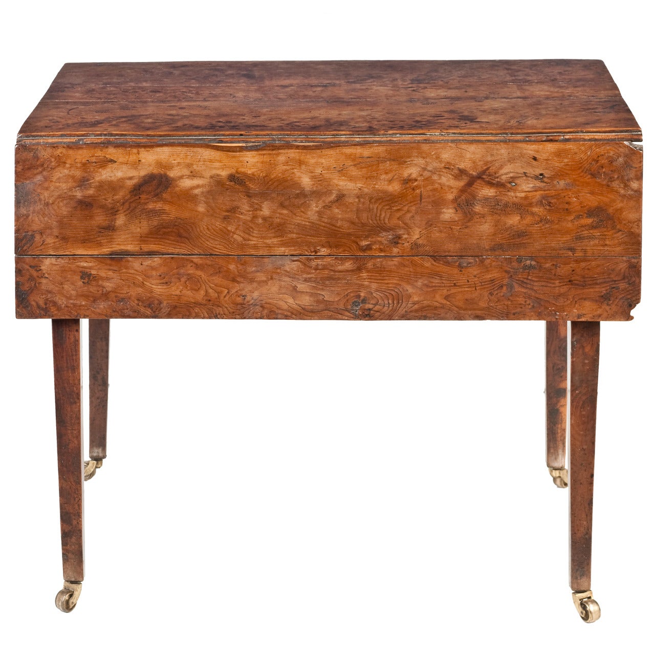 George III Solid Yew Wood Pembroke Table For Sale