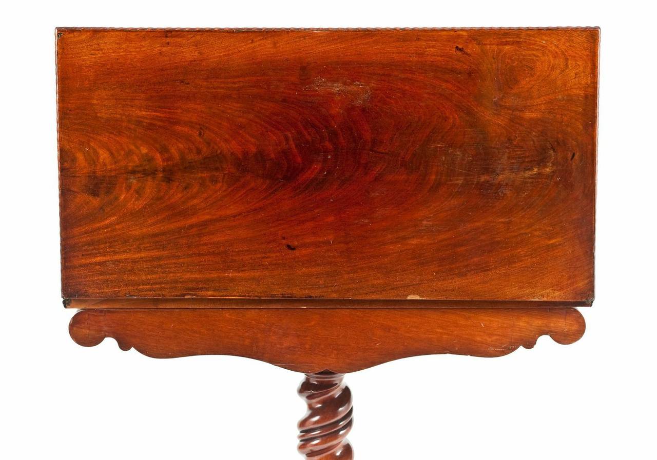 A late 19th Century French flame mahogany card table and family photo of. For Sale 6