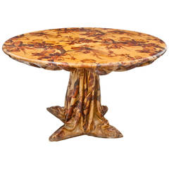 Rare Retro Fiberglass Moulded Center Table in Autumn Tones 7