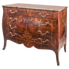 Late 19th Century French Book-Matched Figured Walnut Commode