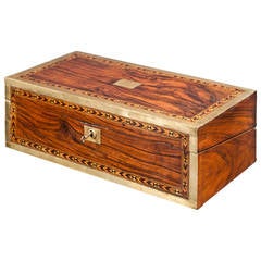 19th Century Anglo-Indian wild figured walnut writing box.