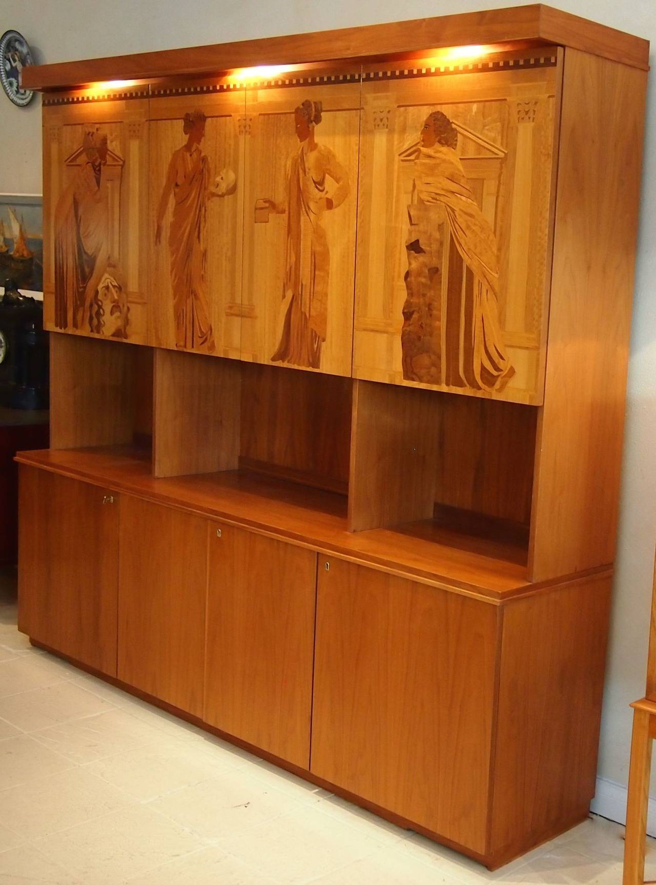 Important Cabinet with Panels Designed by Ewald Dahlskog