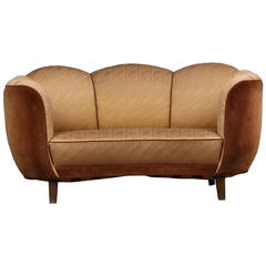 Swedish Art Deco Curved Sofa