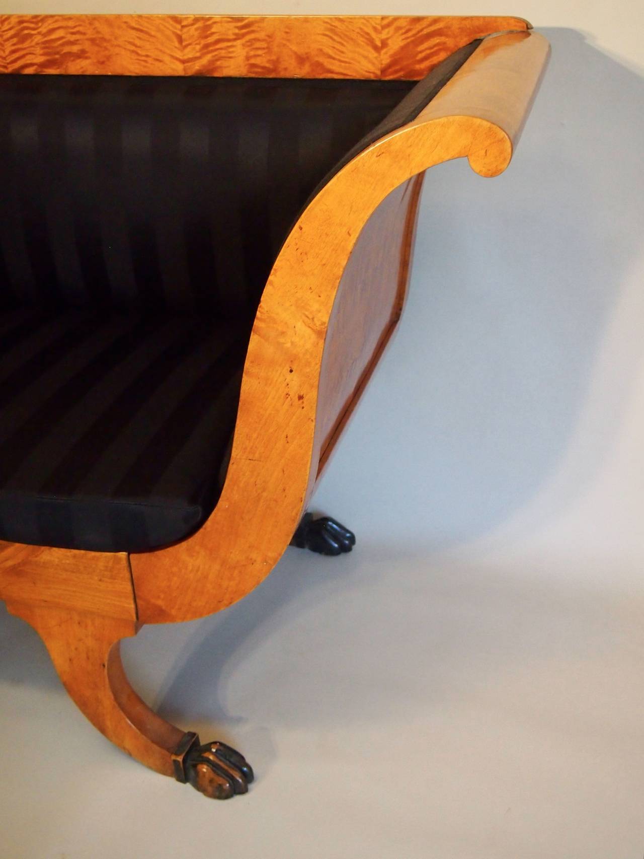 Swedish Flame Birch Biedermeier Sofa 1