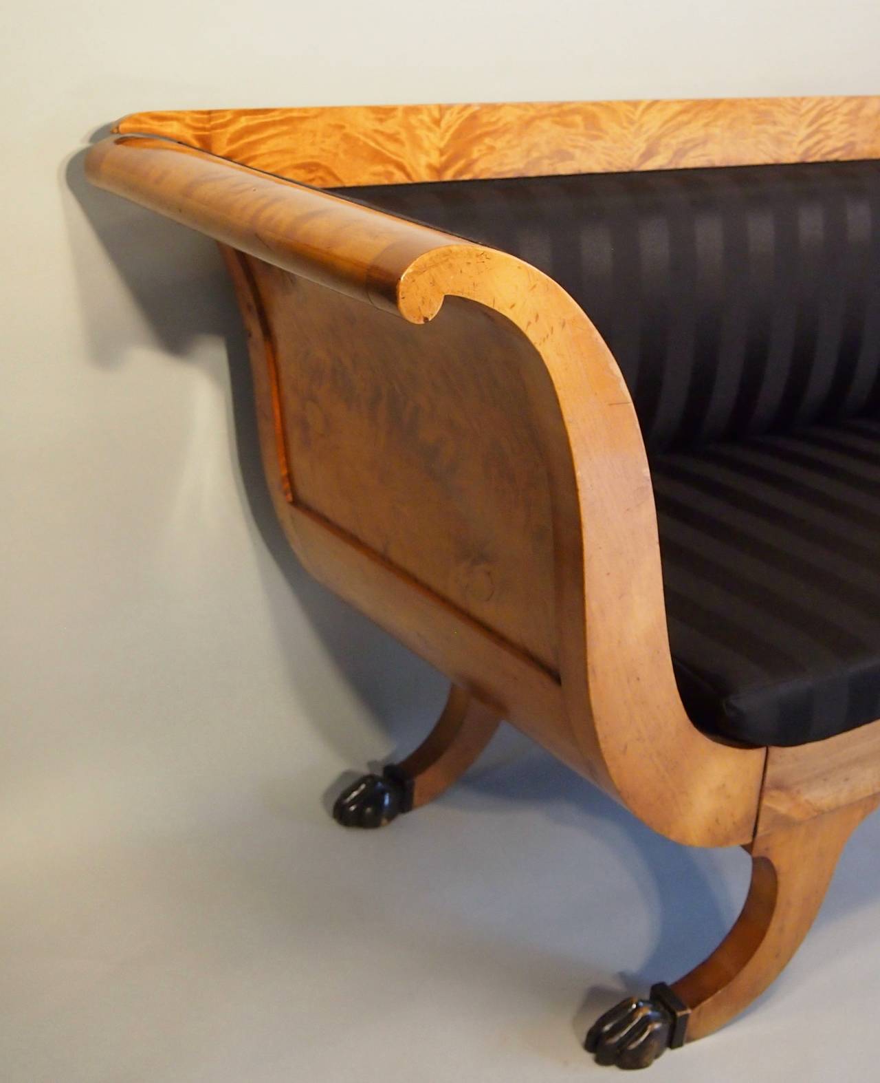 Swedish Flame Birch Biedermeier Sofa 3