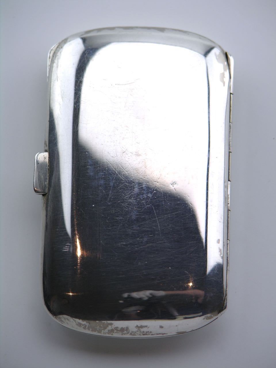 Art Deco Solid Silver and Enamel Rose Decorated Small Case For Sale