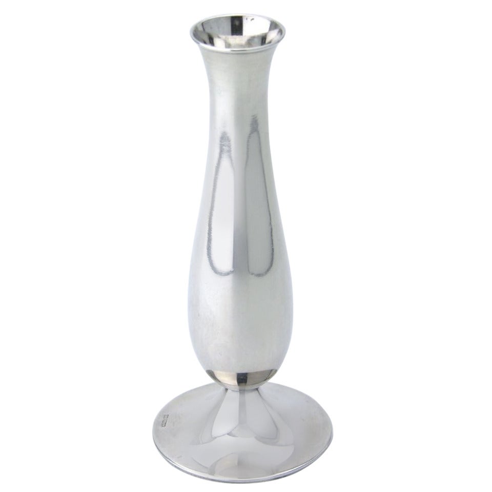Jezler of Switzerland Solid Silver Bud Vase For Sale