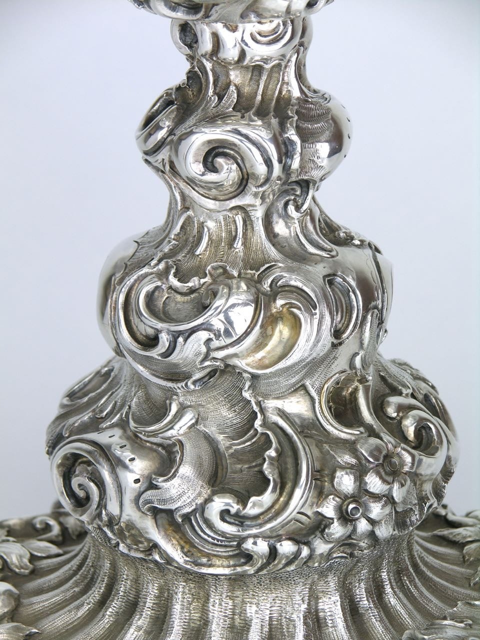 Rococo Revival 19th Century Austrian Continental Silver and Crystal Centerpiece For Sale