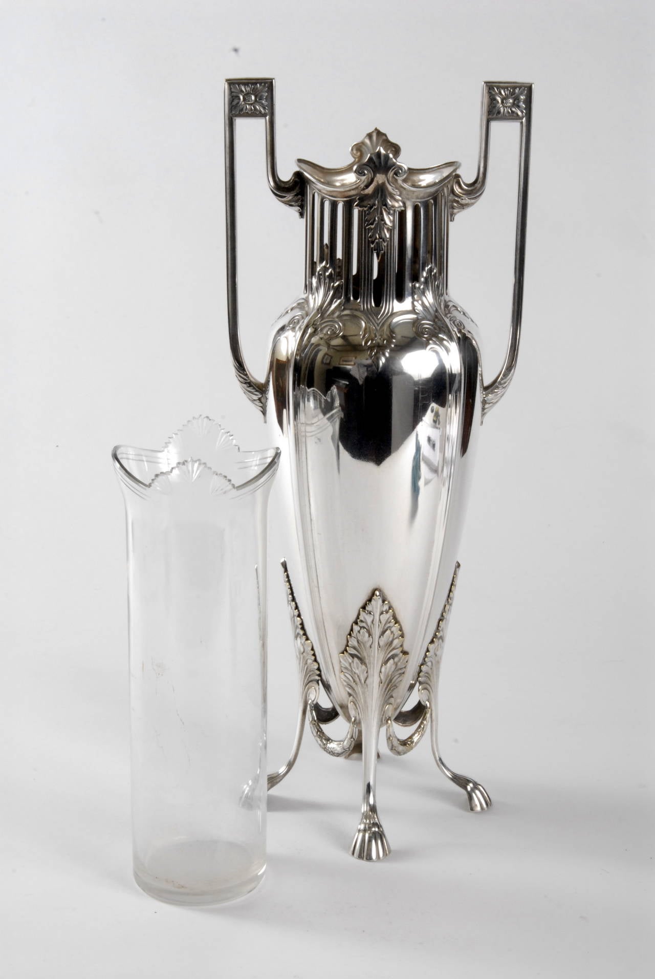 Silvered Early 20th Century WMF Vase, Silver Plated