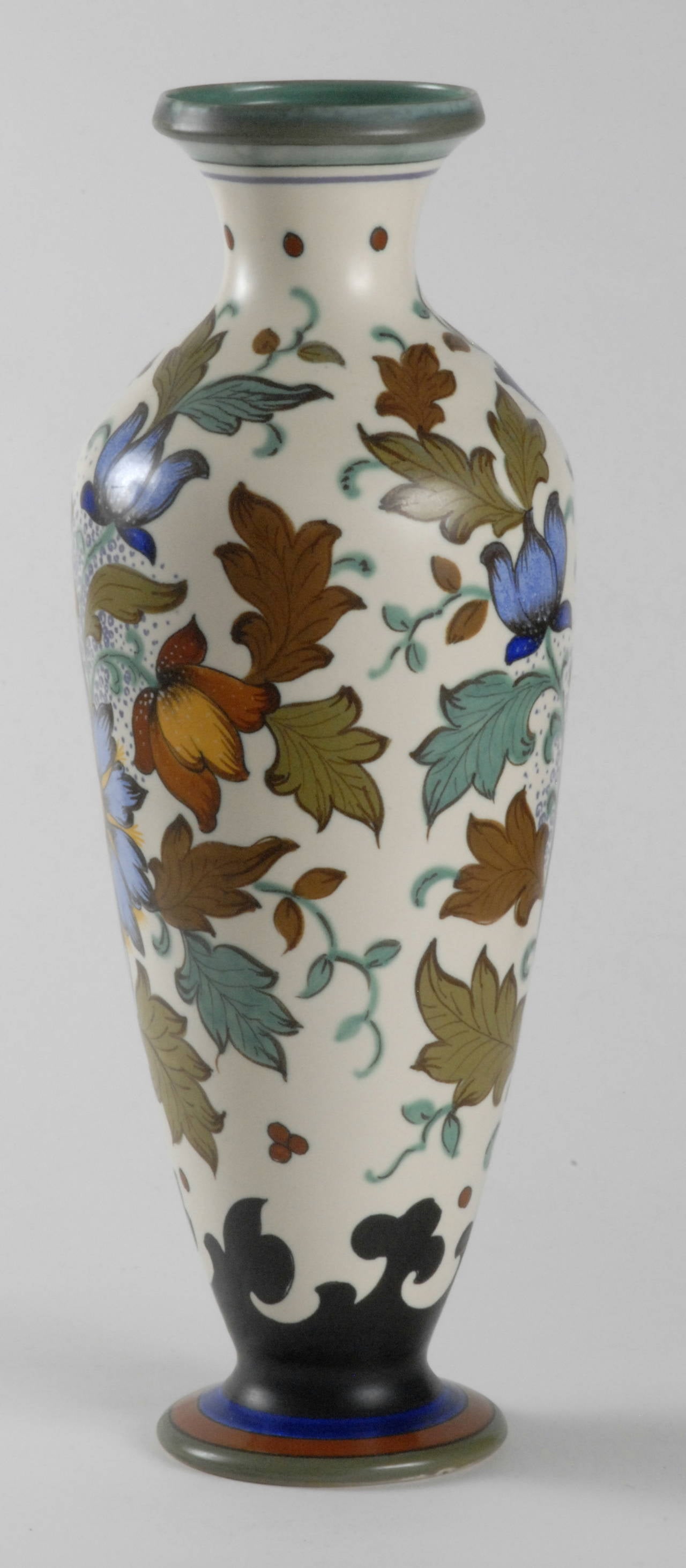 Gouda 1950s Hand Painted Large Vase For Sale at 1stdibs