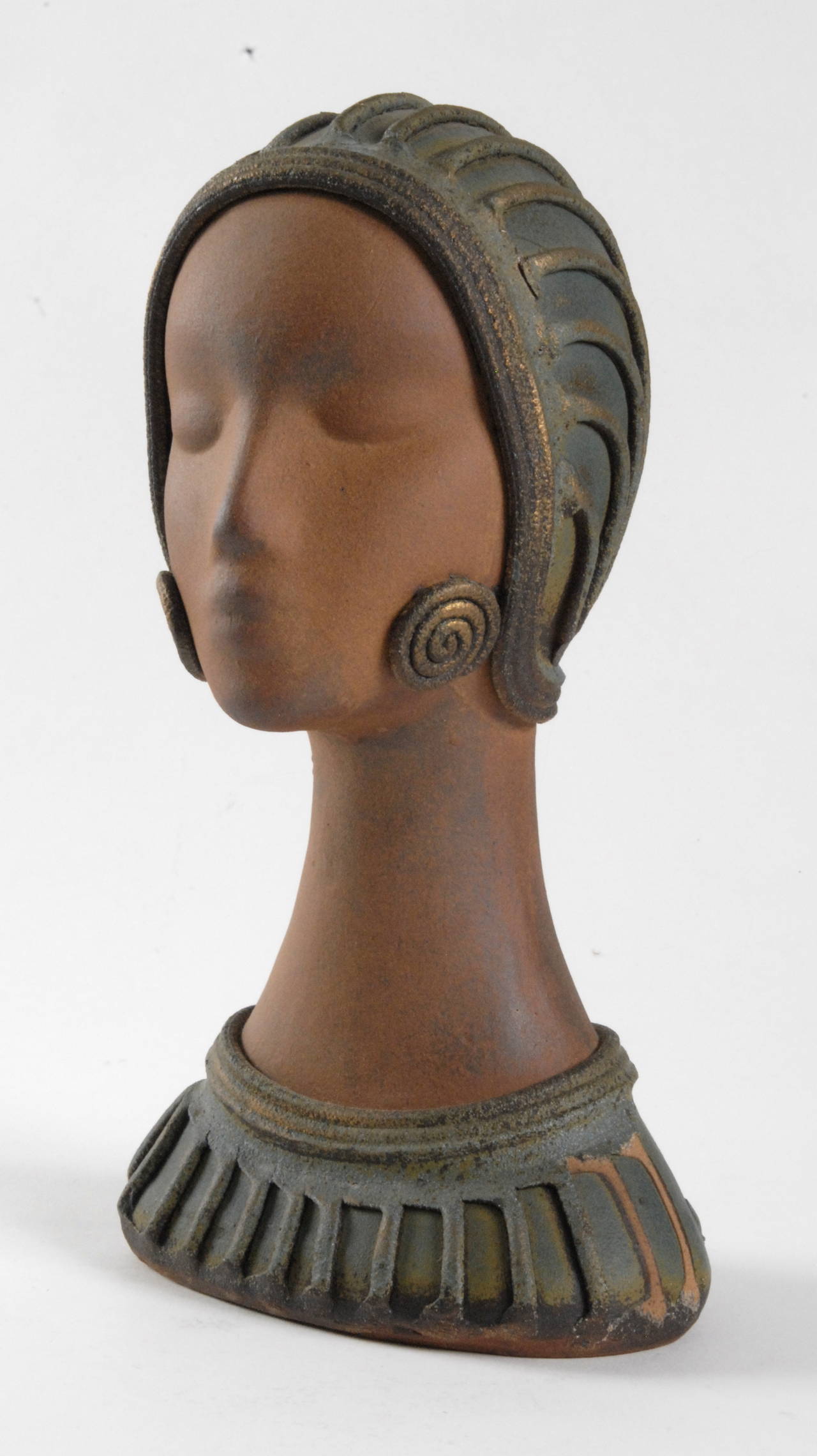 Art Deco Mid-20th Century Terracotta Deco Style Head
