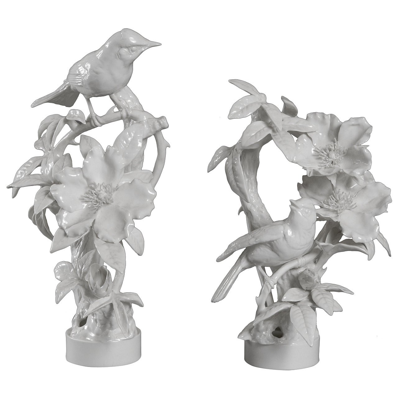 Royal Worcester Pair of Dorothy Doughty Hooded Warbler Birds, 1956