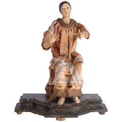 Figura femminile del presepe italiano del XIX secolo