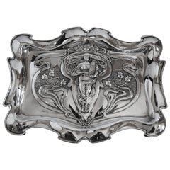 Antique Arts & Crafts English Silver Tray