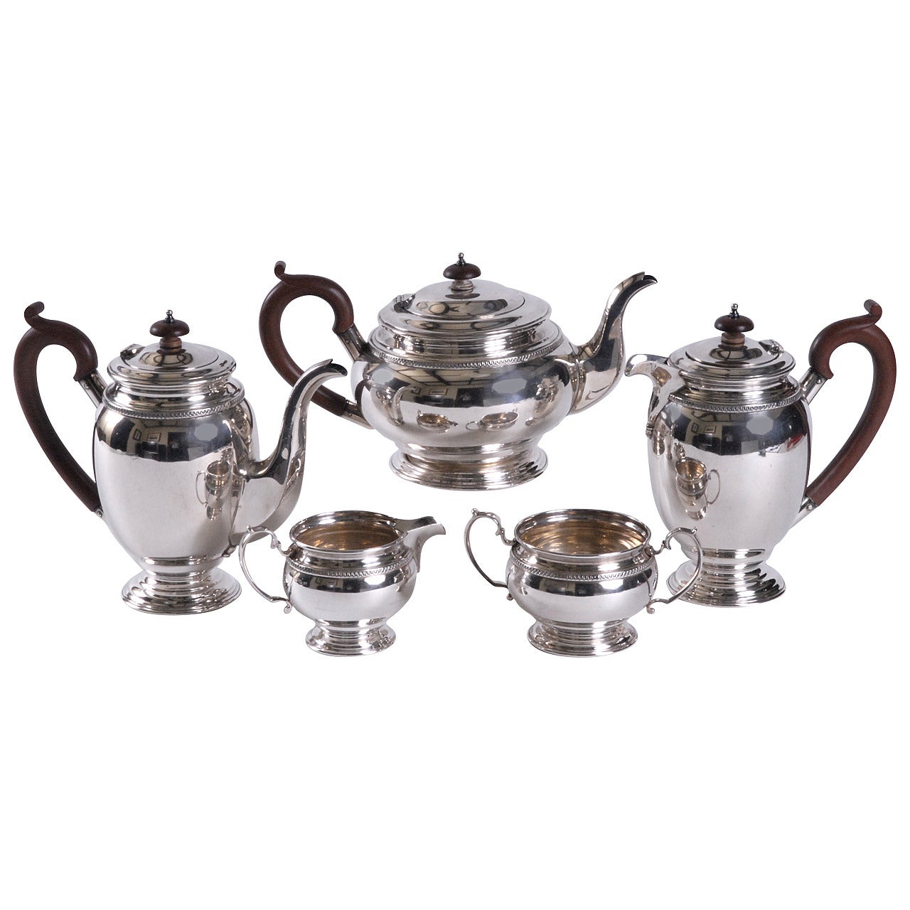 Silbernes Tee- und Kaffeeservice von Hardy Bros aus der Mitte des 20. Jahrhunderts im Angebot