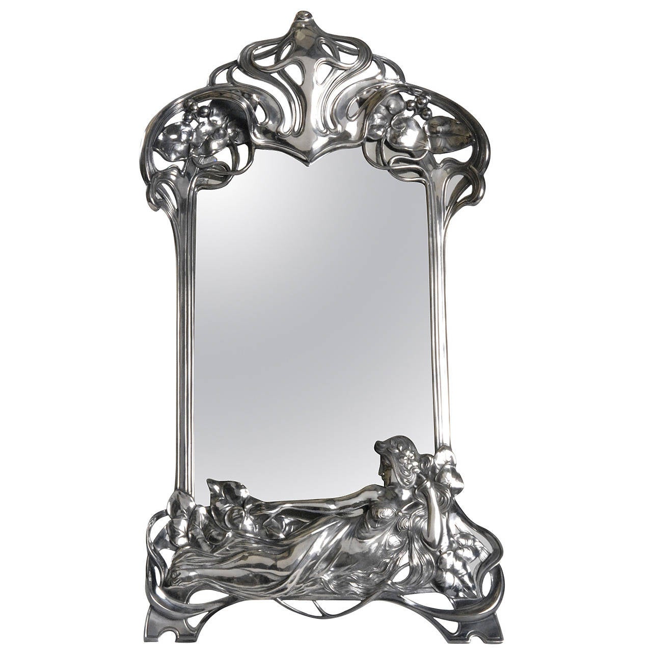 Art Nouveau WMF Silver Plated Toilet Mirror, circa 1906 For Sale at 1stdibs