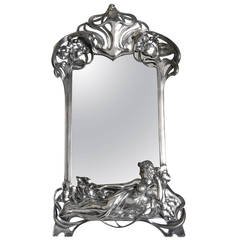 Art Nouveau WMF Silver Plated Toilet Mirror, circa 1906 5
