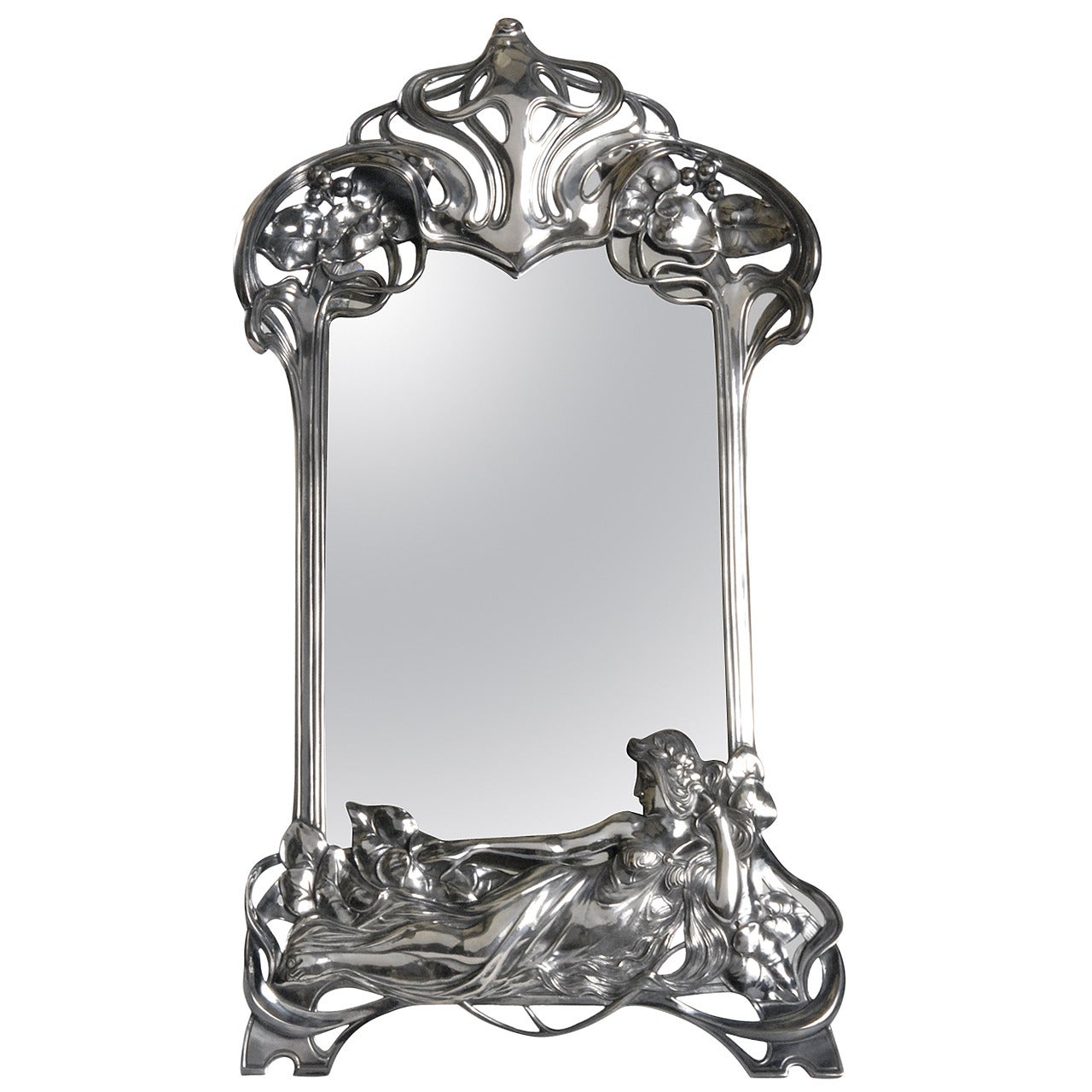 Art Nouveau WMF Silver Plated Toilet Mirror, circa 1906