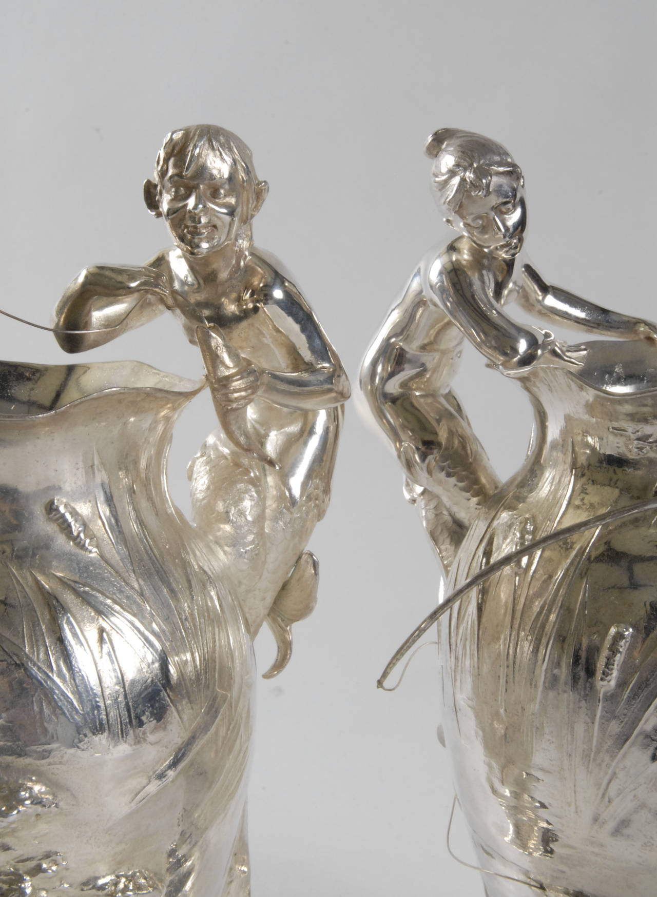 Metalwork WMF Pair of Flower Vases, circa 1906 Germany For Sale