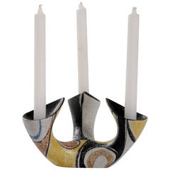 Vintage Mid-century Ruscha Milano tri candle holder, West Germany.