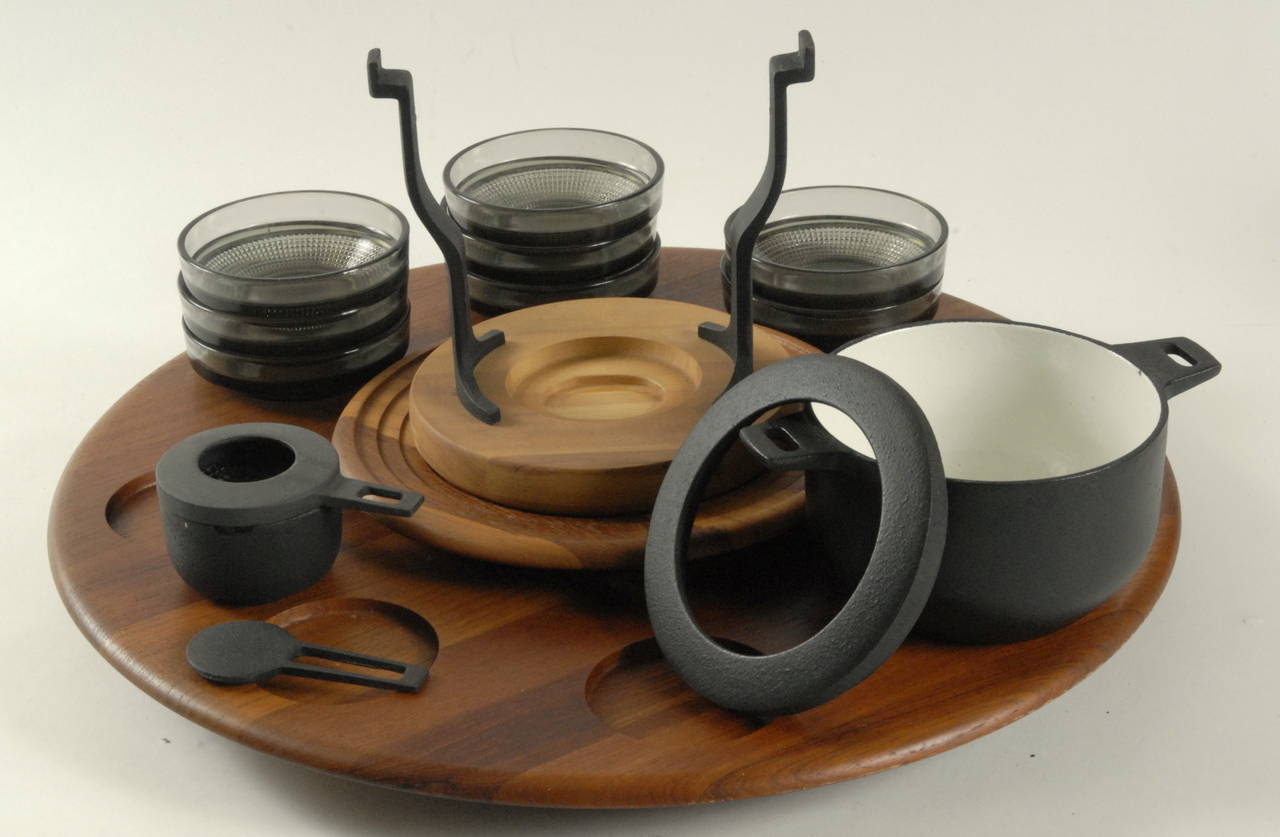 mid century fondue set