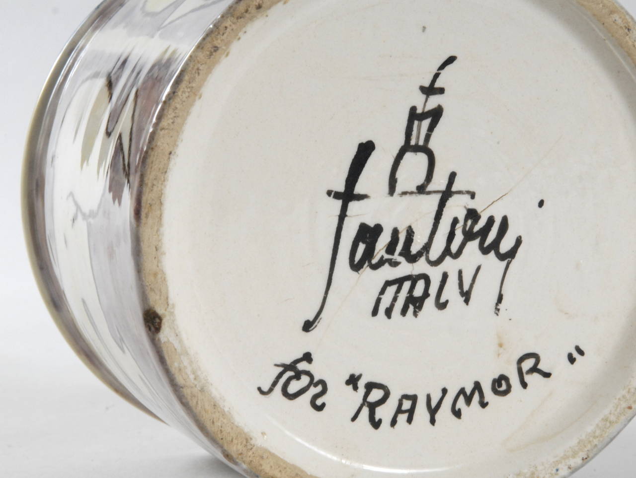 Ceramic Mid Century Marcello Fantoni for Raymor Stoppered Decanter For Sale