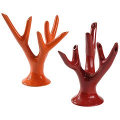 Mid-20th Century Coral Vases by Lavenia Designed by Guido Andloviz