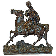 Bronze Cossack by "Evgeny Naps" Cast by C.F. Woerffel Foundry, circa 1890