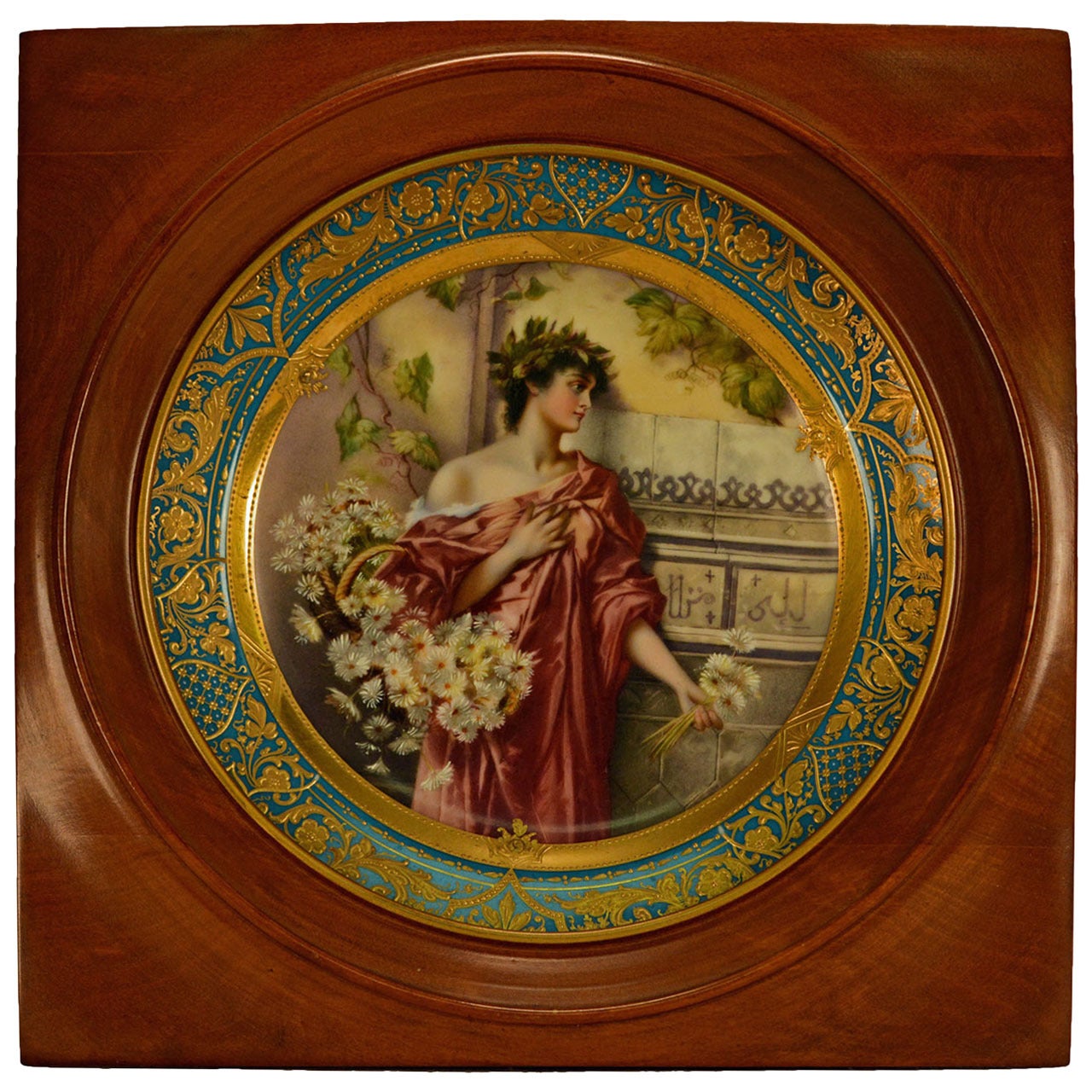 Royal Vienna Cabinet Plate in Wooden Frame