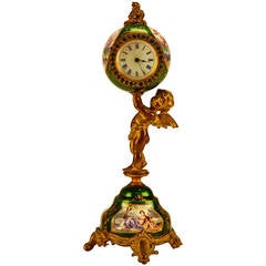 Viennese Enamel Figural Miniature Clock
