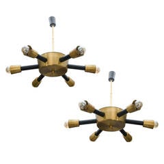 Pair of Mid-Century Sputnik Chandeliers